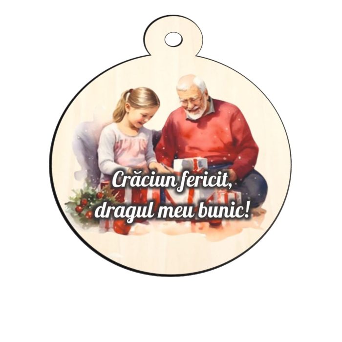 Glob Lemn, Craciun, Bunici, Multicolor, 9cm, GLUV030 - imagine 4