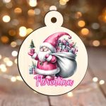 Glob Lemn, Craciun, Personalizat, Gnome, Multicolor, 9cm, GLUV033 - imagine 2