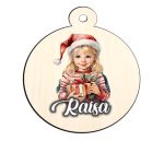 Glob Lemn, Craciun, Personalizat, Multicolor, 9cm, GLUV035 - imagine 4