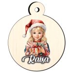 Glob Lemn, Craciun, Personalizat, Multicolor, 9cm, GLUV035