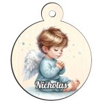 Glob Lemn, Craciun, Personalizat, Inger, Multicolor, 9cm, GLUV037