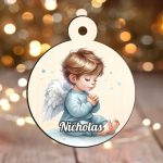 Glob Lemn, Craciun, Personalizat, Inger, Multicolor, 9cm, GLUV037 - imagine 2