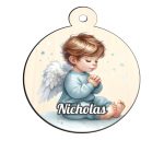 Glob Lemn, Craciun, Personalizat, Inger, Multicolor, 9cm, GLUV037 - imagine 4