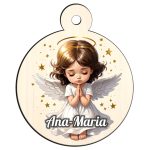 Glob Lemn, Craciun, Personalizat, Inger, Multicolor, 9cm, GLUV038