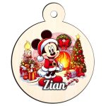 Glob Lemn, Craciun, Personalizat, Mickey Mouse, Multicolor, 9cm, GLUV039