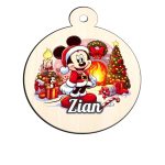 Glob Lemn, Craciun, Personalizat, Mickey Mouse, Multicolor, 9cm, GLUV039 - imagine 4