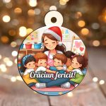 Glob Lemn, Craciun, Multicolor, Educatoare, 9cm, GLUV041 - imagine 2