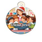 Glob Lemn, Craciun, Multicolor, Educatoare, 9cm, GLUV041 - imagine 4