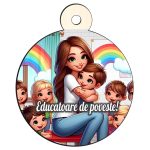 Glob Lemn, Craciun, Multicolor, Educatoare, 9cm, GLUV043