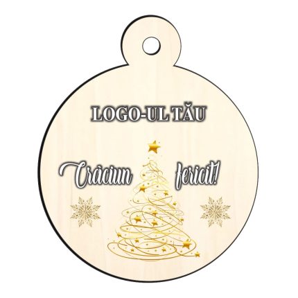 Glob Lemn, Craciun, Personalizat, Multicolor, 9cm, GLUV046
