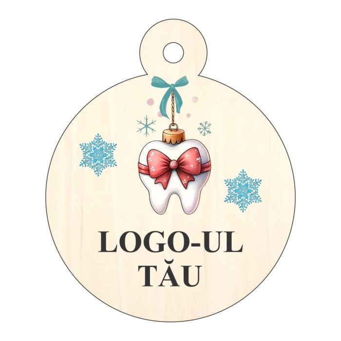 Glob Lemn, Craciun, Personalizat, Multicolor, 9cm, GLUV049 - imagine 4