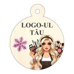 Glob Lemn, Craciun, Personalizat, Multicolor, 9cm, GLUV052 - imagine 4