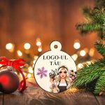 Glob Lemn, Craciun, Personalizat, Multicolor, 9cm, GLUV052 - imagine 2