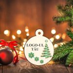 Glob Lemn, Craciun, Personalizat, Multicolor, 9cm, GLUV053 - imagine 2