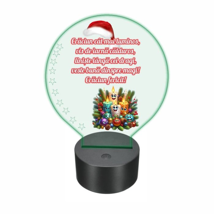 Lampa 3D personalizata, Craciun, multicolor, 22x18 cm, LVCUV003 - imagine 5