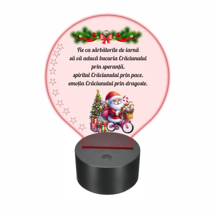 Lampa 3D personalizata, Craciun, multicolor, 22x18 cm, LVCUV005 - imagine 1