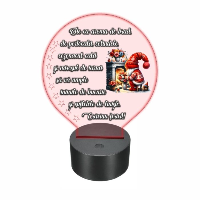 Lampa 3D personalizata, Craciun, multicolor, 22x18 cm, LVCUV007 - imagine 5
