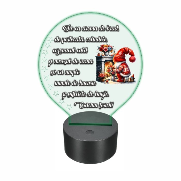 Lampa 3D personalizata, Craciun, multicolor, 22x18 cm, LVCUV007 - imagine 1