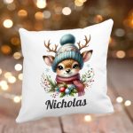Perna personalizata , Craciun, Ren, 40x40 cm, PC004 - imagine 3