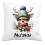 Perna personalizata , Craciun, Ren, 40x40 cm, PC004