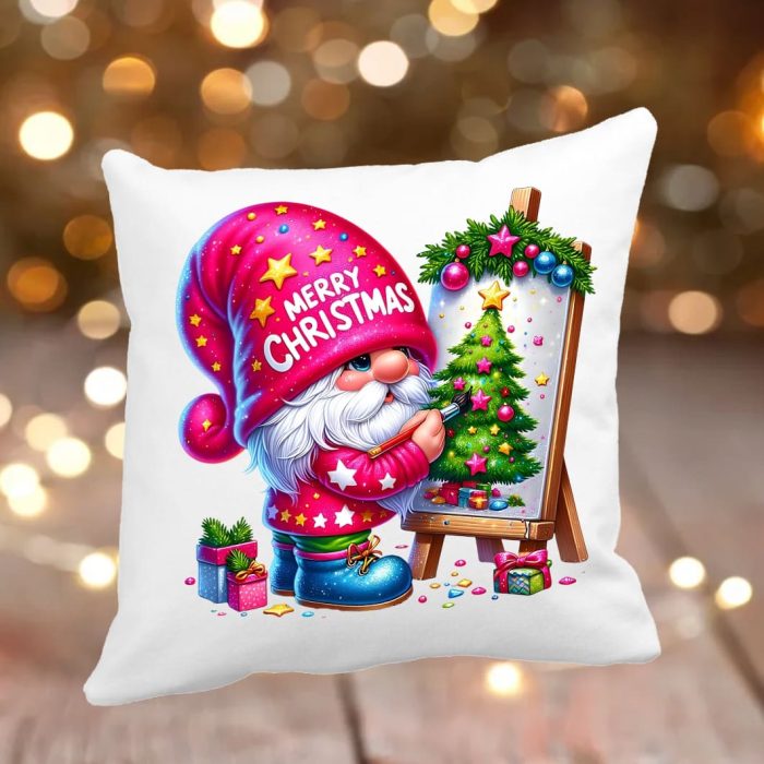 Perna personalizata , Craciun, Gnome, 40x40 cm, PC016 - imagine 3