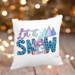 Perna personalizata , Craciun, Let it Snow, 40x40 cm, PC017 - imagine 3