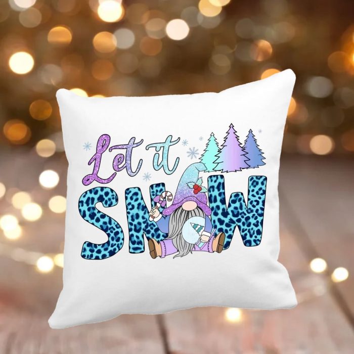 Perna personalizata , Craciun, Let it Snow, 40x40 cm, PC017 - imagine 3