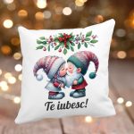 Perna personalizata , Craciun, Gnome, 40x40 cm, PC024 - imagine 3