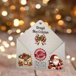 Plic pentru Scrisoare Mos Craciun, Personalizat, Lemn, 23x22 cm, PSSMC003 - imagine 2