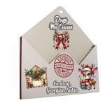 Plic pentru Scrisoare Mos Craciun, Personalizat, Lemn, 23x22 cm, PSSMC005 - imagine 4
