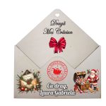 Plic pentru Scrisoare Mos Craciun, Personalizat, Lemn, 23x22 cm, PSSMC006