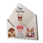 Plic pentru Scrisoare Mos Craciun, Personalizat, Lemn, 23x22 cm, PSSMC007 - imagine 3
