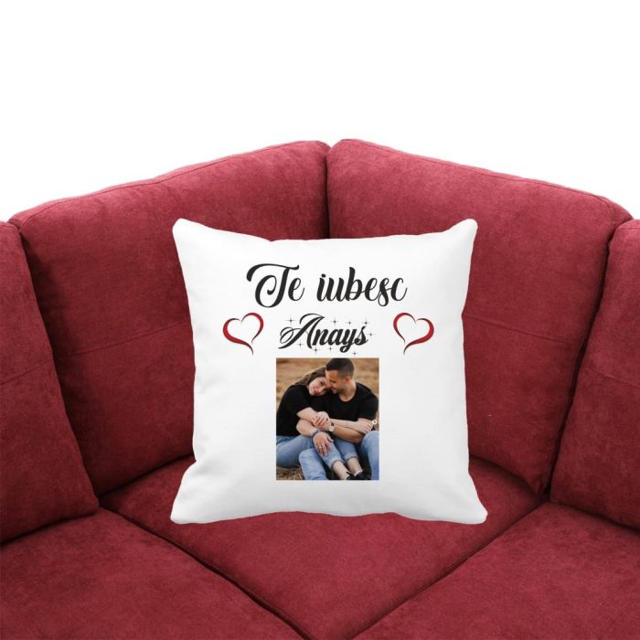 Perna personalizata , Cuplu, 40x40 cm, PVD001 - imagine 3