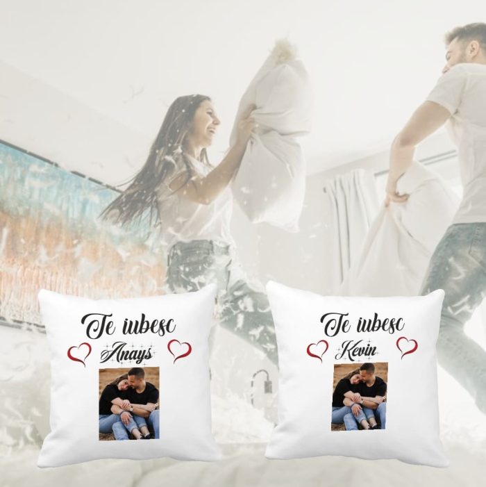 Perne personalizate , Poza, Cuplu, 40x40 cm, PVD003 - imagine 2