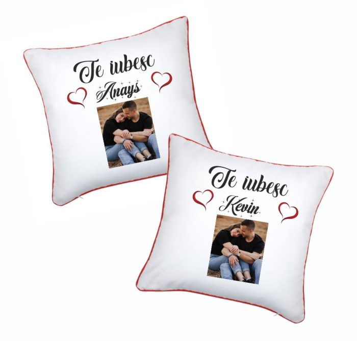 Perne personalizate , Poza, Cuplu, 40x40 cm, PVD003 - imagine 1