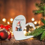 Suport Glob Floral tip Inima, Craciun, Lemn, 20x19cm, SFGCUV001 - imagine 4