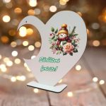 Suport Glob Floral tip Inima, Craciun, Lemn, 20x19cm, SFGCUV018 - imagine 2