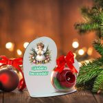 Decoratiune cu licheni si trandafir criogenat rosu, Craciun, Lemn, 20×19 cm, SGCUV002 - imagine 4