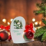 Decoratiune cu licheni si trandafir criogenat rosu, Craciun, Lemn, 20×19 cm, SGCUV006 - imagine 4