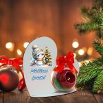 Decoratiune cu licheni si trandafir criogenat rosu, Craciun, Lemn, 20×19 cm, SGCUV008 - imagine 4