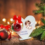 Decoratiune cu licheni si trandafir criogenat rosu, Craciun, Lemn, 20×19 cm, SGCUV012 - imagine 4