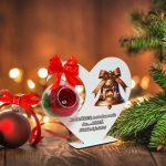 Decoratiune cu licheni si trandafir criogenat rosu, Craciun, Lemn, 20×19 cm, SGCUV019 - imagine 4