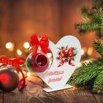 Decoratiune cu licheni si trandafir criogenat rosu, Craciun, Lemn, 20×19 cm, SGCUV020 - imagine 4