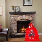 Saculet Personalizat de Craciun Catifelat, Rosu, Mos Craciun, 60 cm, SMCR007 - imagine 2