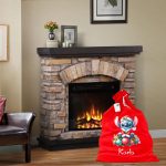 Saculet Personalizat de Craciun Catifelat, Rosu, Mos Craciun, 60 cm, SMCR010 - imagine 2