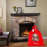 Saculet Personalizat de Craciun Catifelat, Rosu, Mos Craciun, 60 cm, SMCR015 - imagine 2