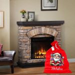 Saculet Personalizat de Craciun Catifelat, Rosu, Mos Craciun, 60 cm, SMCR023 - imagine 2