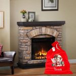 Saculet Personalizat de Craciun Catifelat, Rosu, Mos Craciun, 60 cm, SMCR025 - imagine 2