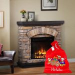 Saculet Personalizat de Craciun Catifelat, Rosu, Mos Craciun, 60 cm, SMCR028 - imagine 2