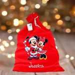 Saculet Personalizat de Craciun Catifelat, Rosu, Mos Craciun, 60 cm, SMCR029 - imagine 3